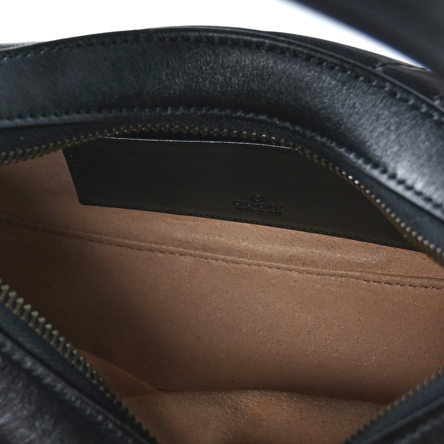 Gucci Calfskin Matelasse Chevron Mini GG Marmont Half Moon Hobo Black 5 of 8