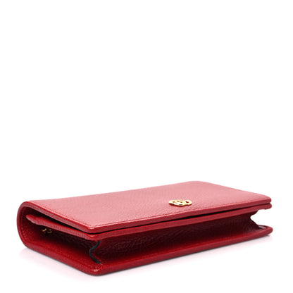 Gucci Dollar Calfskin Mini GG Marmont Chain Wallet Hibiscus Red 4 of 9
