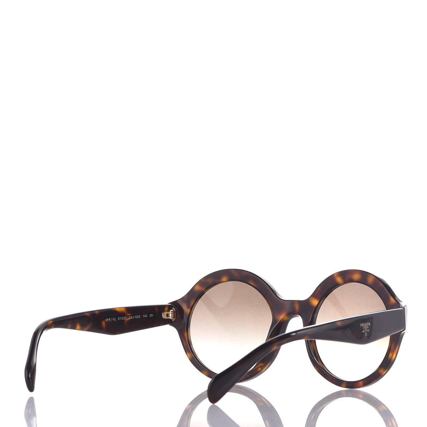 Prada Round Sunglasses SPR 11U Tortoise Brown 357886