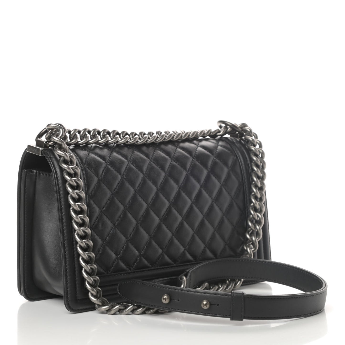 Calfskin Quilted Medium Boy Flap Black