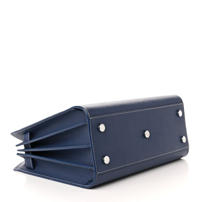 Saint Laurent Grained Calfskin Topstitch Baby Sac De Jour Denim 4 of 11