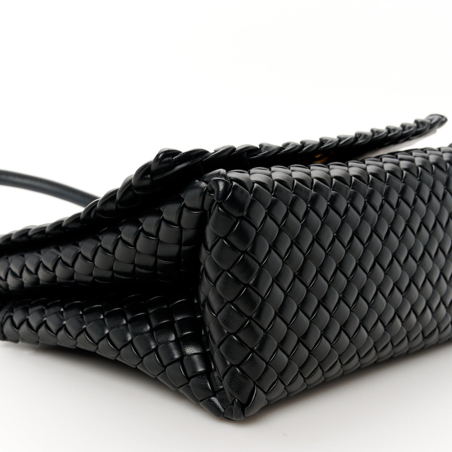 Nappa Intrecciato Patti Top Handle Bag Black