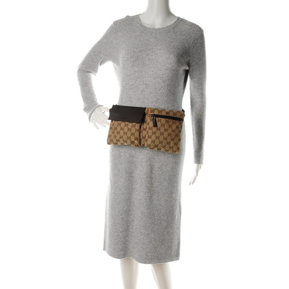 Gucci GG Monogram Double Pocket Belt Bag Dark Brown 2 of 7