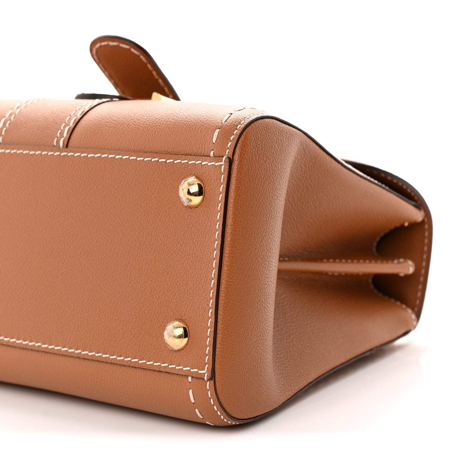Grained Rodeo Calfskin Surpique PM Brillant Satchel Vegetal Ivory