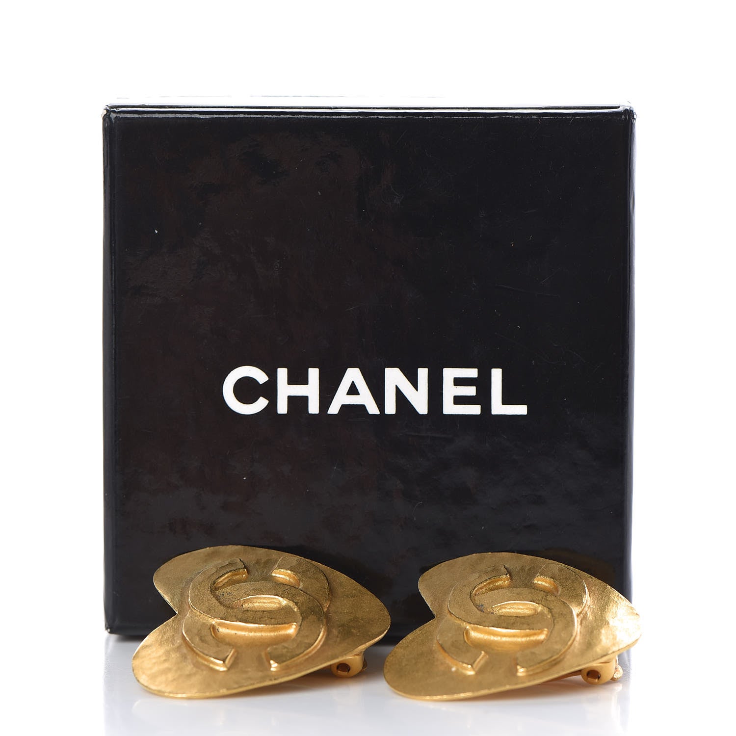 Chanel CC Heart Clip On Earrings Gold 5 of 5