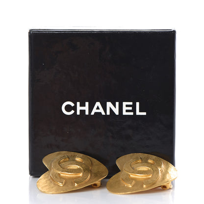 Chanel CC Heart Clip On Earrings Gold 5 of 5