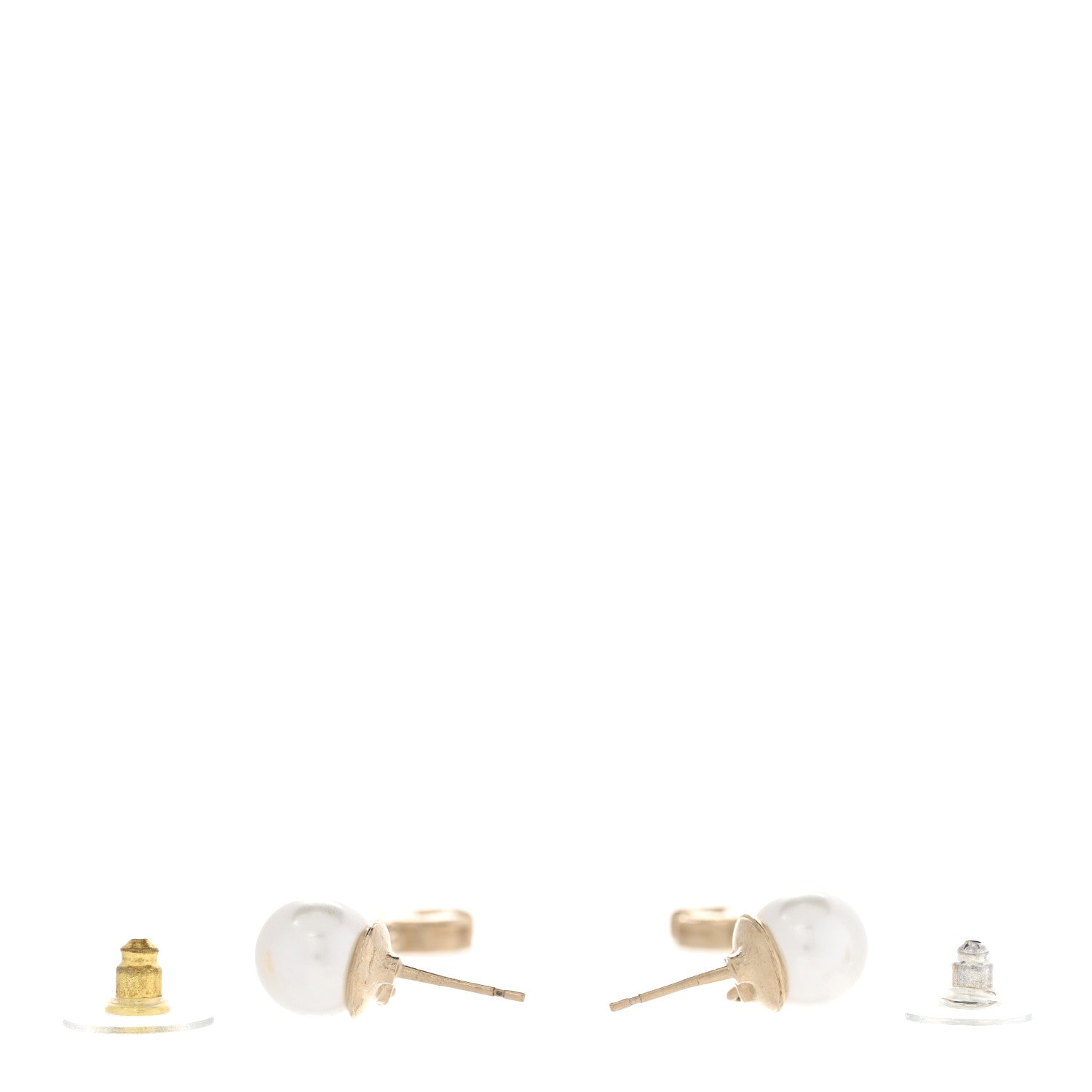 Chanel Pearl Crystal CC Long Drop Earrings Gold 3 of 4