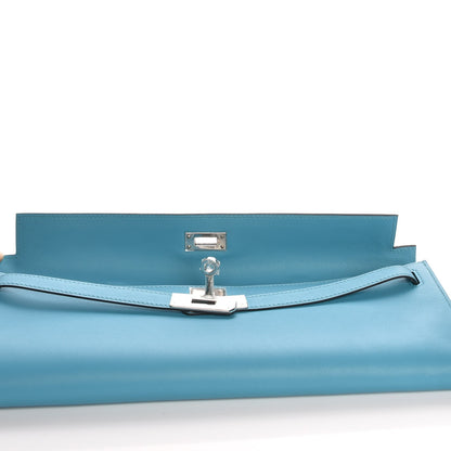 Hermes Swift Kelly Cut Clutch Pochette Turquiose 16 of 17