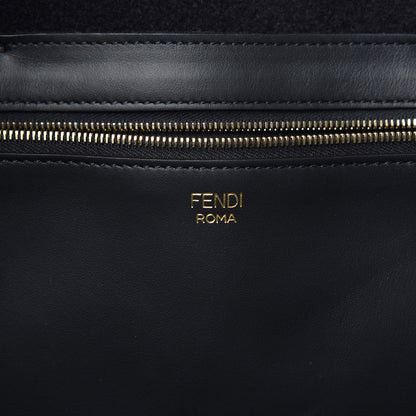 Fendi X FILA Glazed Fabric FF 1974 Mania Shopping Tote Bag Mogano Panna White 6 of 7