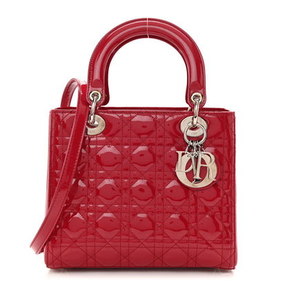Christian Dior Patent Cannage Medium Lady Dior Red 1 of 13