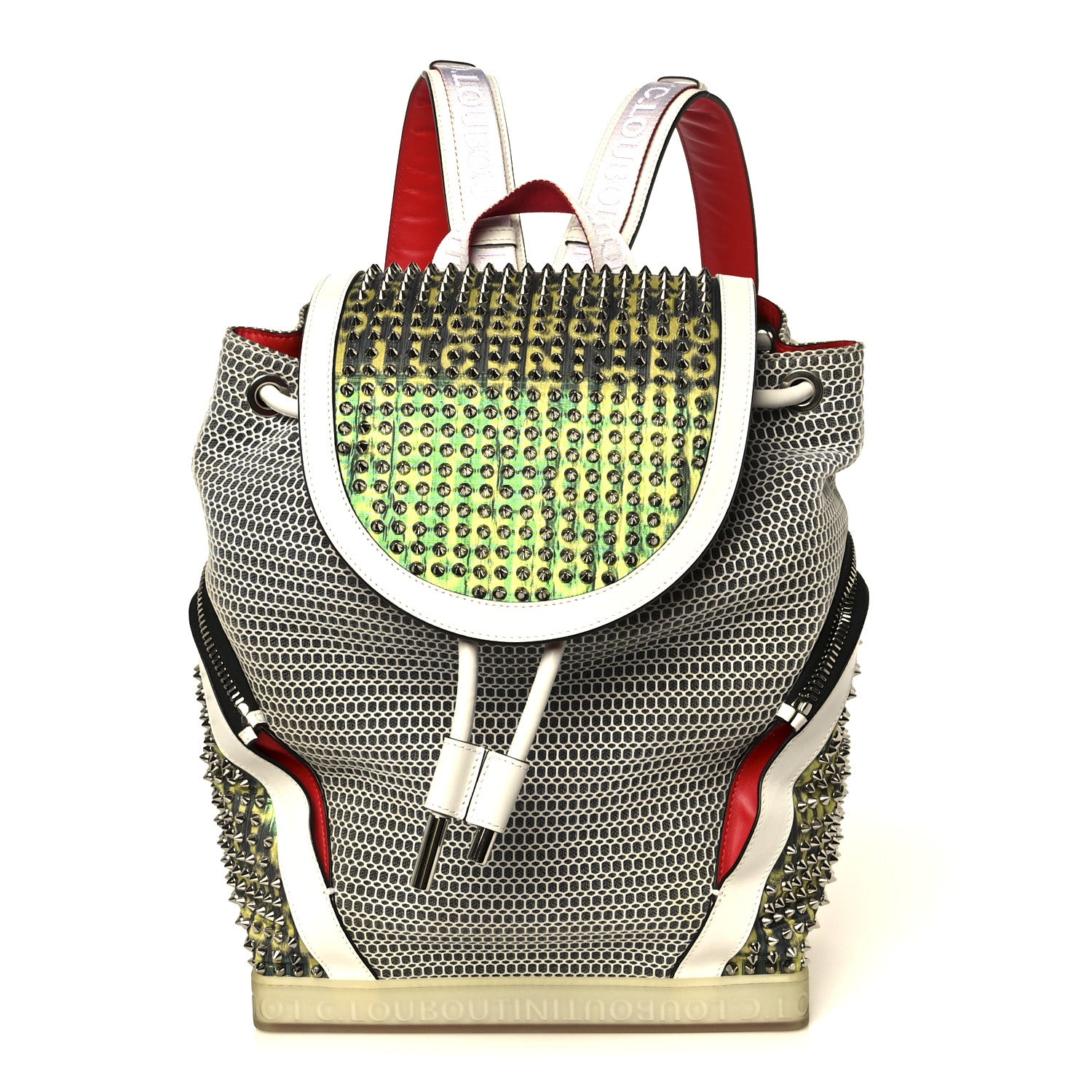 Christian Louboutin Calfskin Explorafunk Backpack White Multicolor 1 of 11