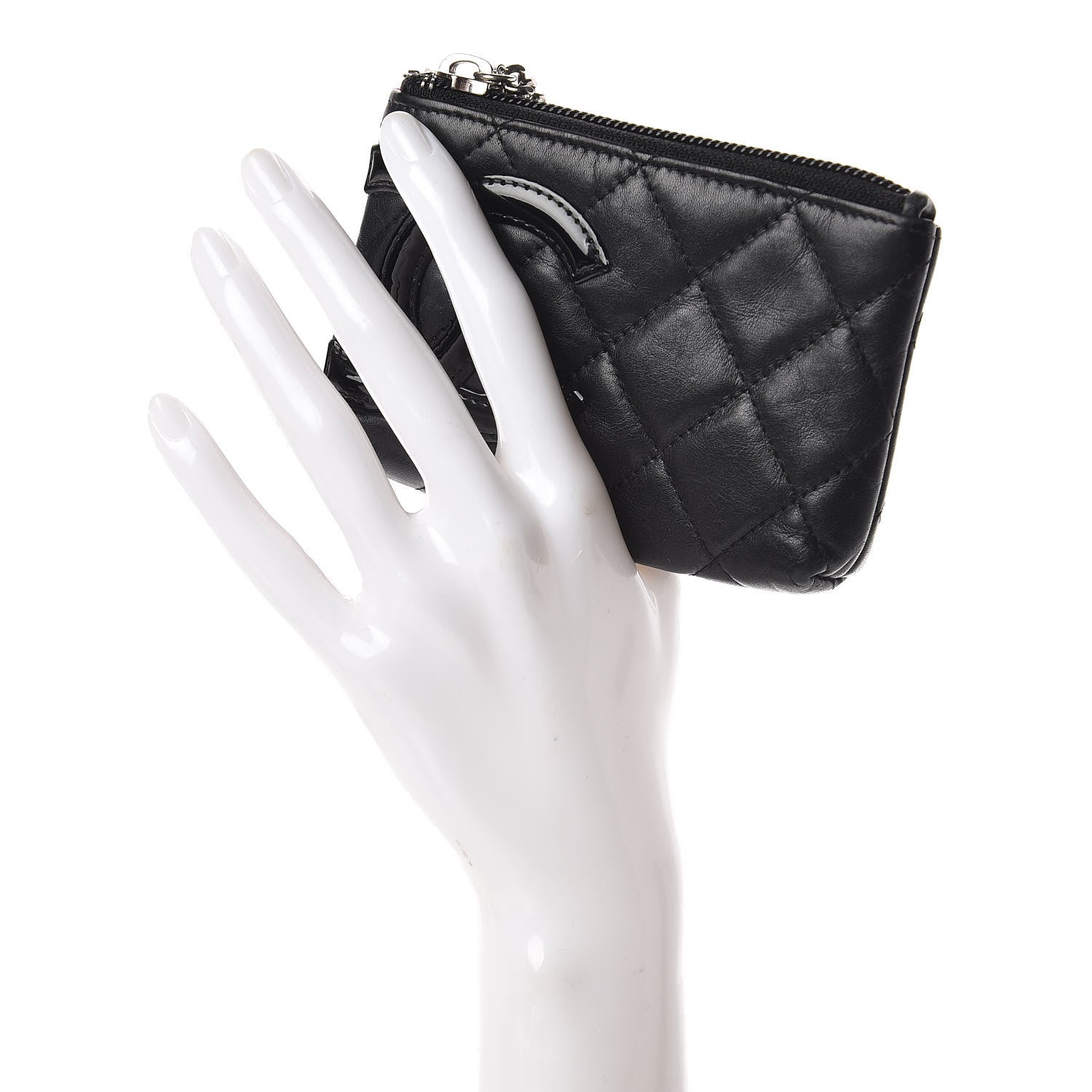 Chanel Calfskin Quilted Cambon Key Pouch Black 2 of 9