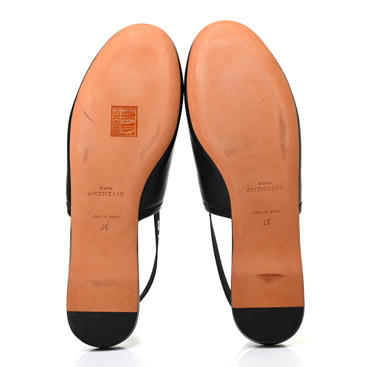 Nappa Rivington Logo Slingback Flat 37 Black Silver