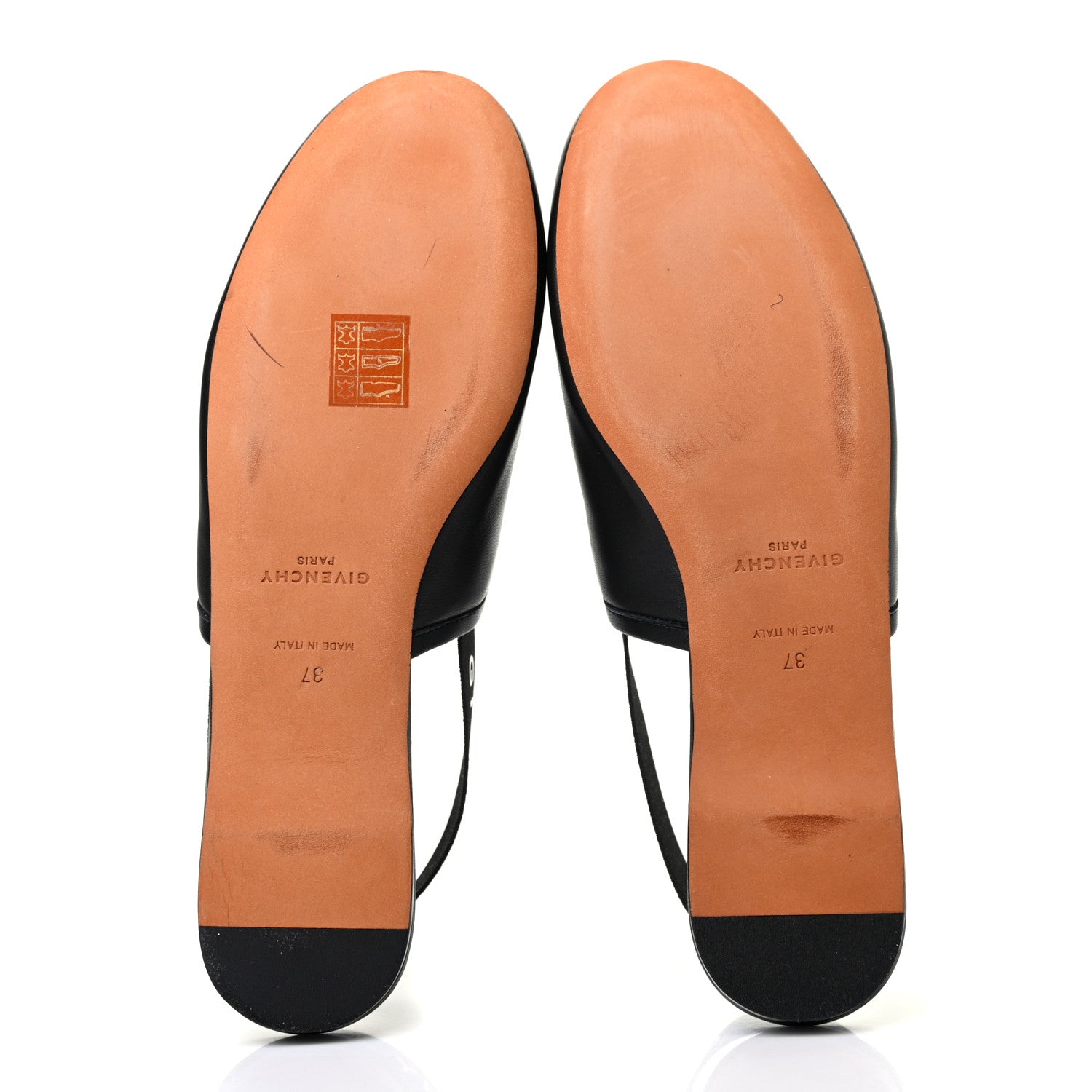 Givenchy Nappa Rivington Logo Slingback Flat 37 Black Silver 5 of 8