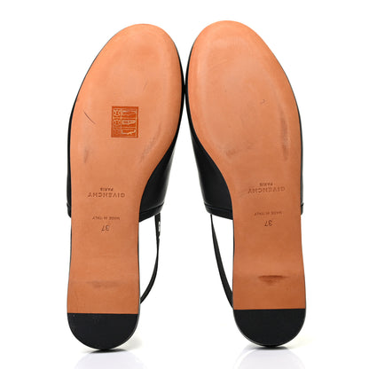 Givenchy Nappa Rivington Logo Slingback Flat 37 Black Silver 5 of 8