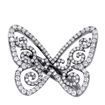 Messika 18K Black Gold Diamond Arabesque Butterfly Ring 53 6.25 1 of 5