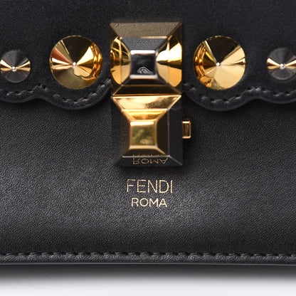Fendi Vitello Liberty Metal Scalloped Multi Studded Small Kan I Shoulder Bag Black 10 of 10
