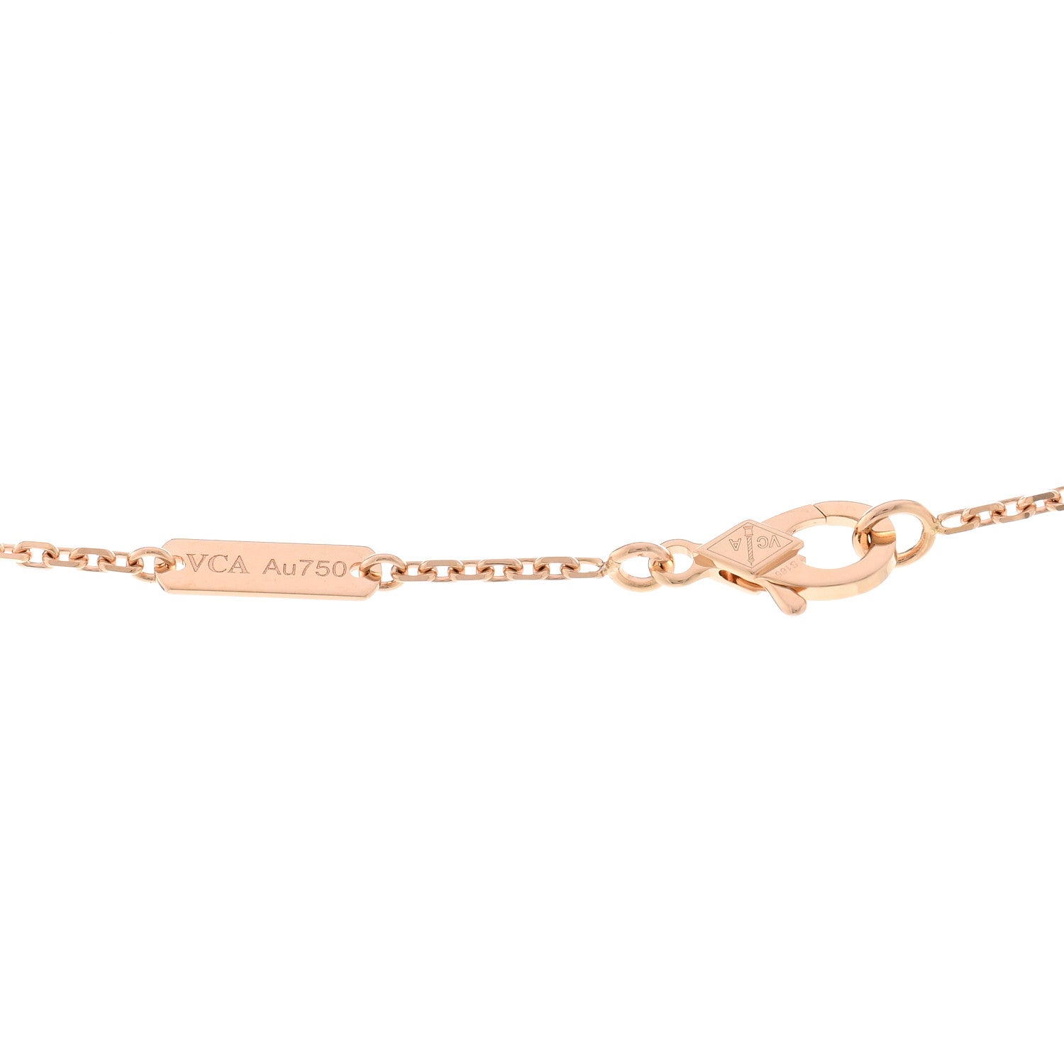 Van Cleef & Arpels 18K Rose Gold Gray Mother of Pearl Vintage Alhambra Pendant Necklace 4 of 5