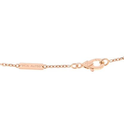 Van Cleef & Arpels 18K Rose Gold Gray Mother of Pearl Vintage Alhambra Pendant Necklace 4 of 5