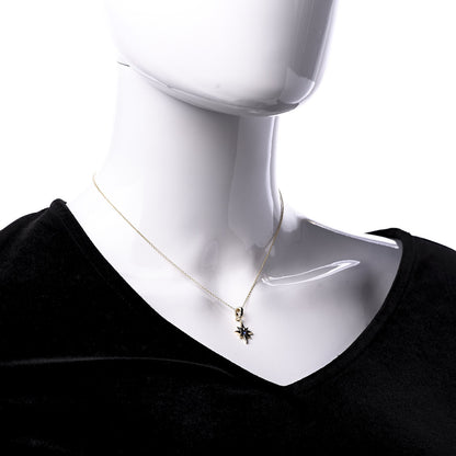 David Yurman 18K Yellow Gold Sapphire North Star Birthstone Charm Pendant Necklace 2 of 7