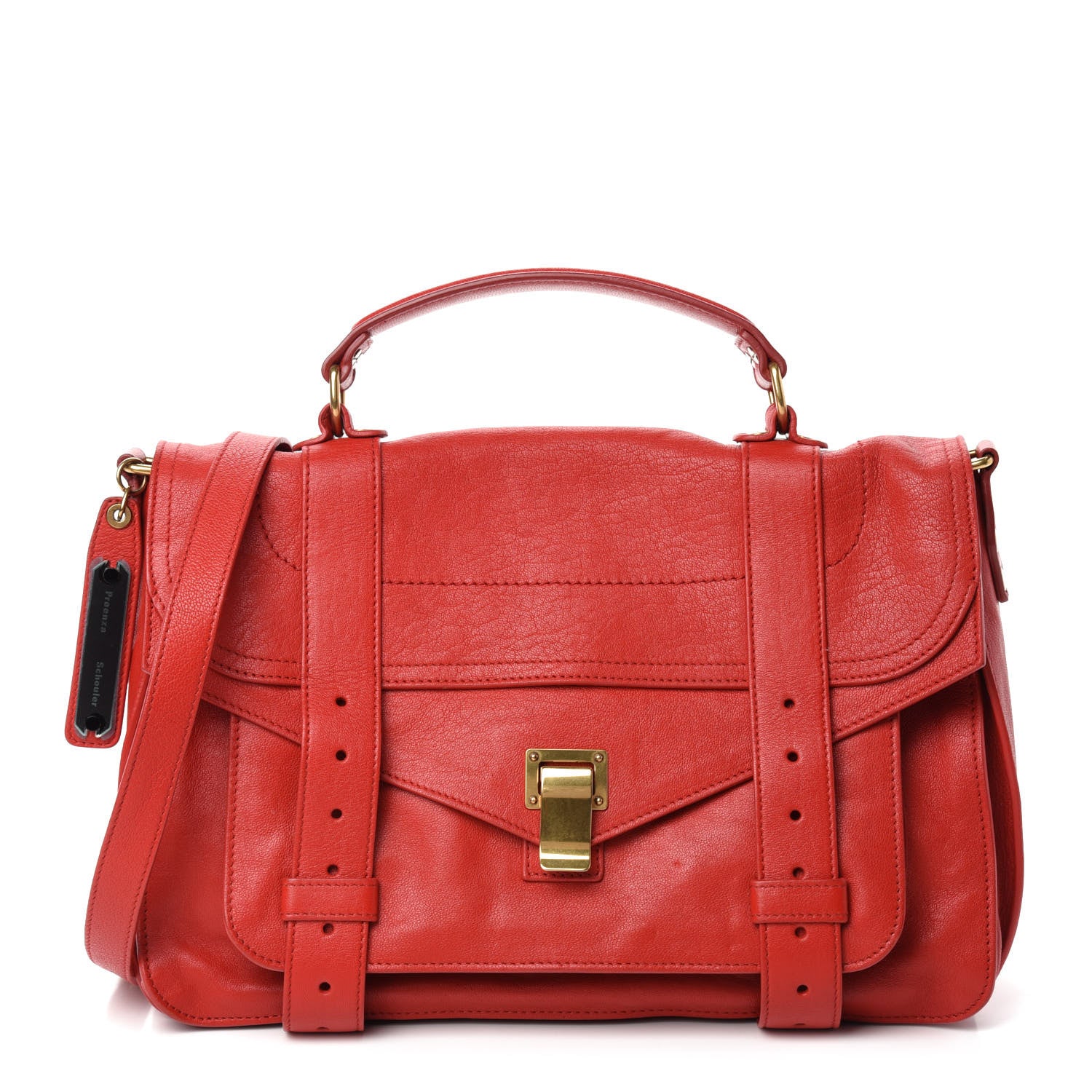 Proenza Schouler Lambskin Medium PS1 Satchel Red 1 of 12