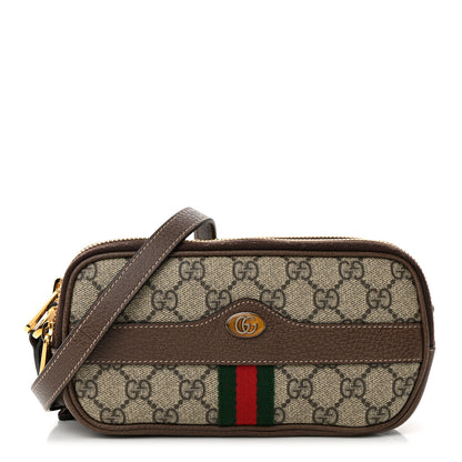Gucci GG Supreme Monogram Web Mini Ophidia GG Bag Brown 1 of 10