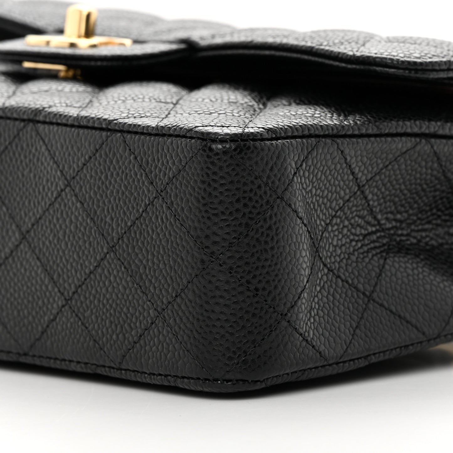 Caviar Quilted Small Double Flap Black