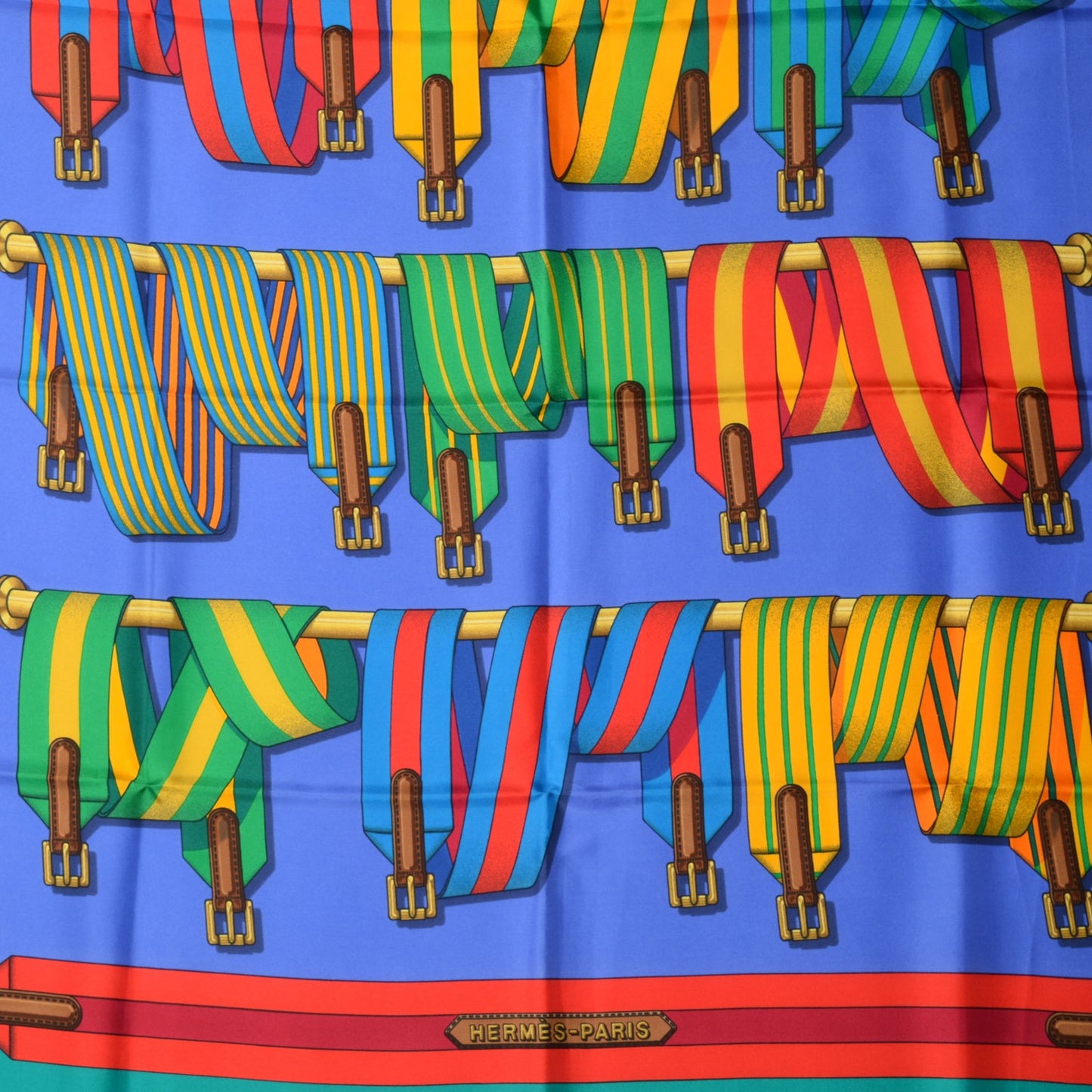 Silk Sangles Scarf 90 Bleu