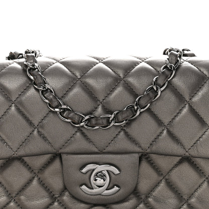 Chanel Metallic Lambskin Quilted Mini Rectangular Flap Ruthenium 8 of 13