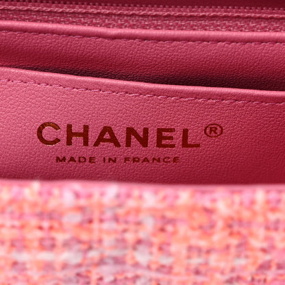 Chanel Tweed Quilted Mini Rectangular Flap Pink Orange White 6 of 10