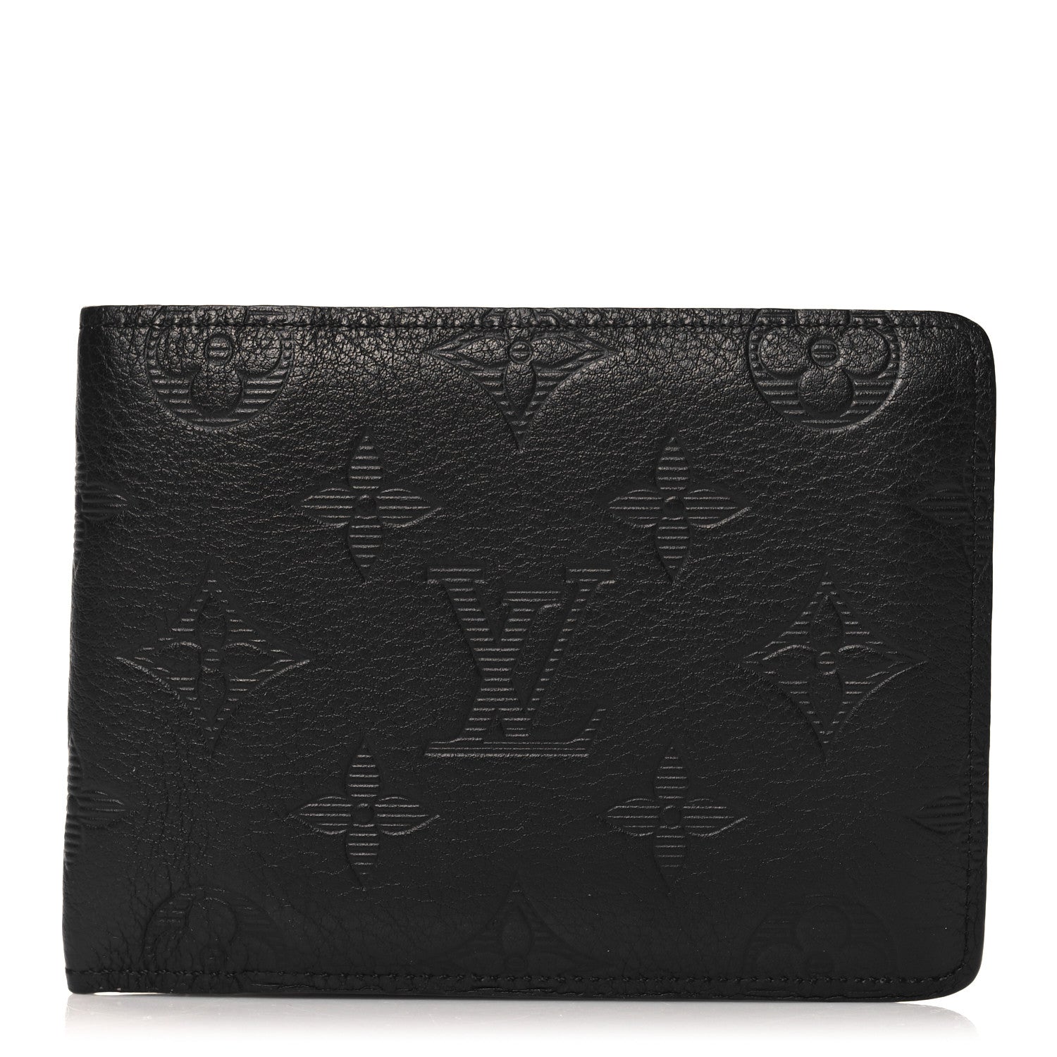 Louis Vuitton Calfskin Monogram Shadow Multiple Wallet Black 1 of 6
