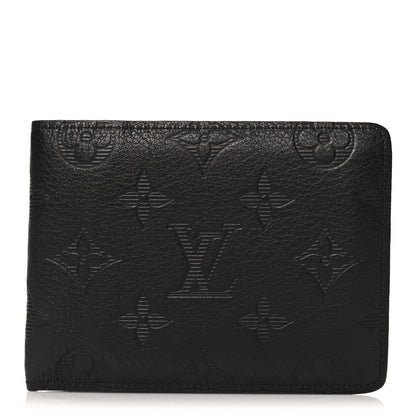 Louis Vuitton Calfskin Monogram Shadow Multiple Wallet Black 1 of 6
