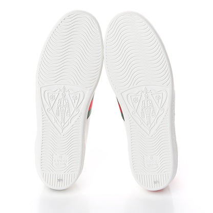 Gucci Calfskin Ayers Bee Embroidered Womens Ace Sneakers 39.5 White Green 7 of 7