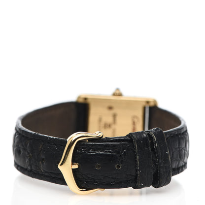 Cartier 18K Yellow Gold Alligator 20mm Tank Louis Quartz Watch 4 of 9