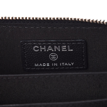 Chanel Caviar Camellia Embossed Zip Coin Purse Black 6 of 7