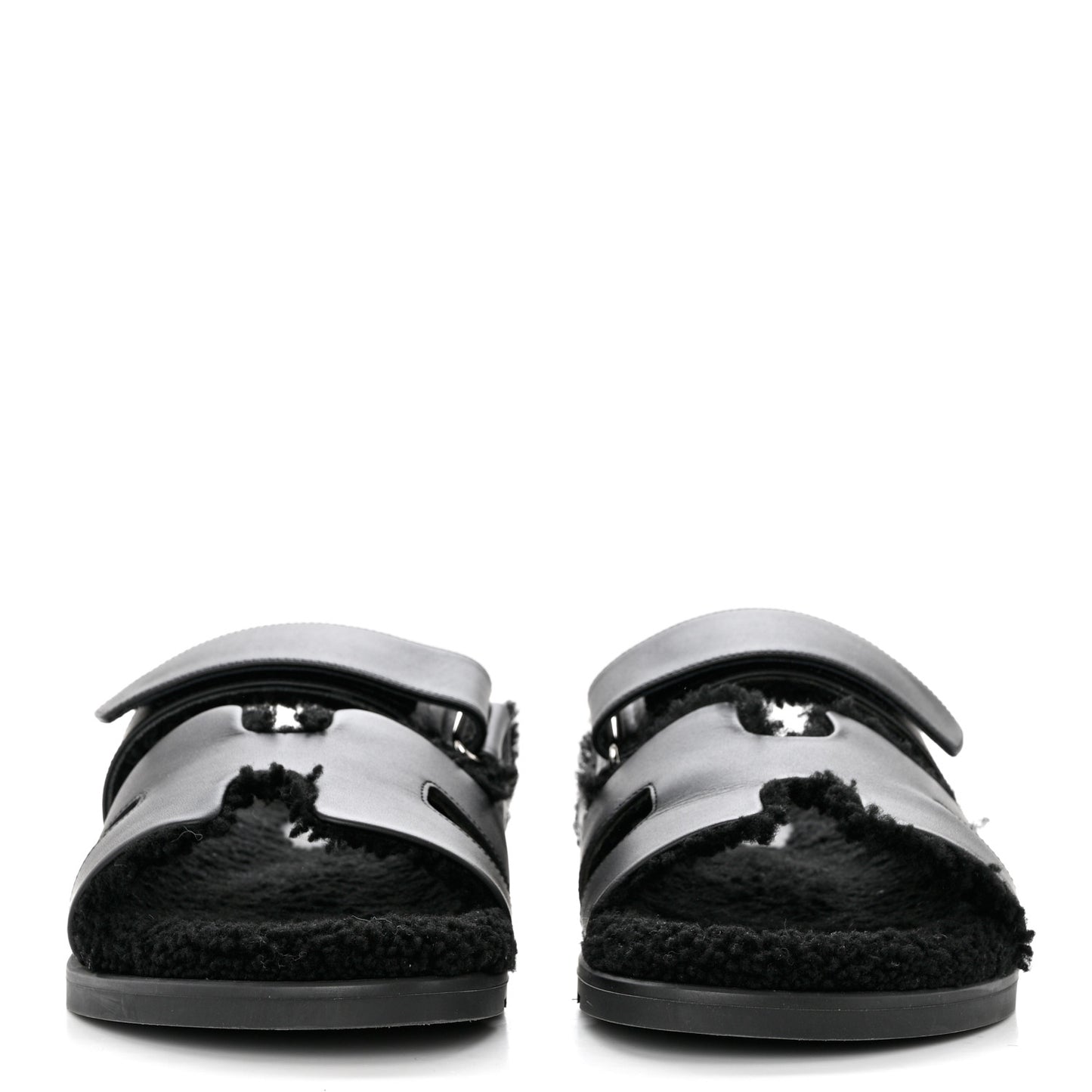 Calfskin Woolskin Mens Chypre Sandals 43 Black