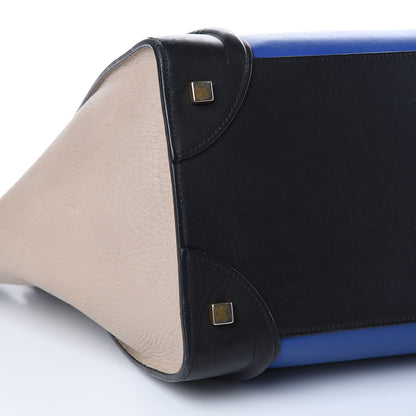 Celine Elephant Calfskin Mini Tri-Color Luggage Indigo 8 of 18
