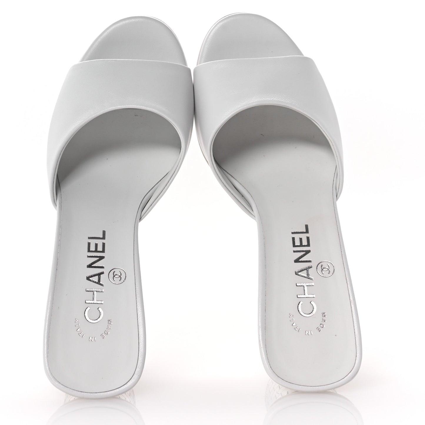 Lambskin Mirror Mules 36.5 White
