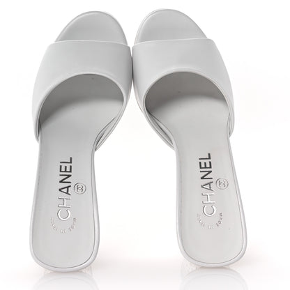 Chanel Lambskin Mirror Mules 36.5 White 2 of 9