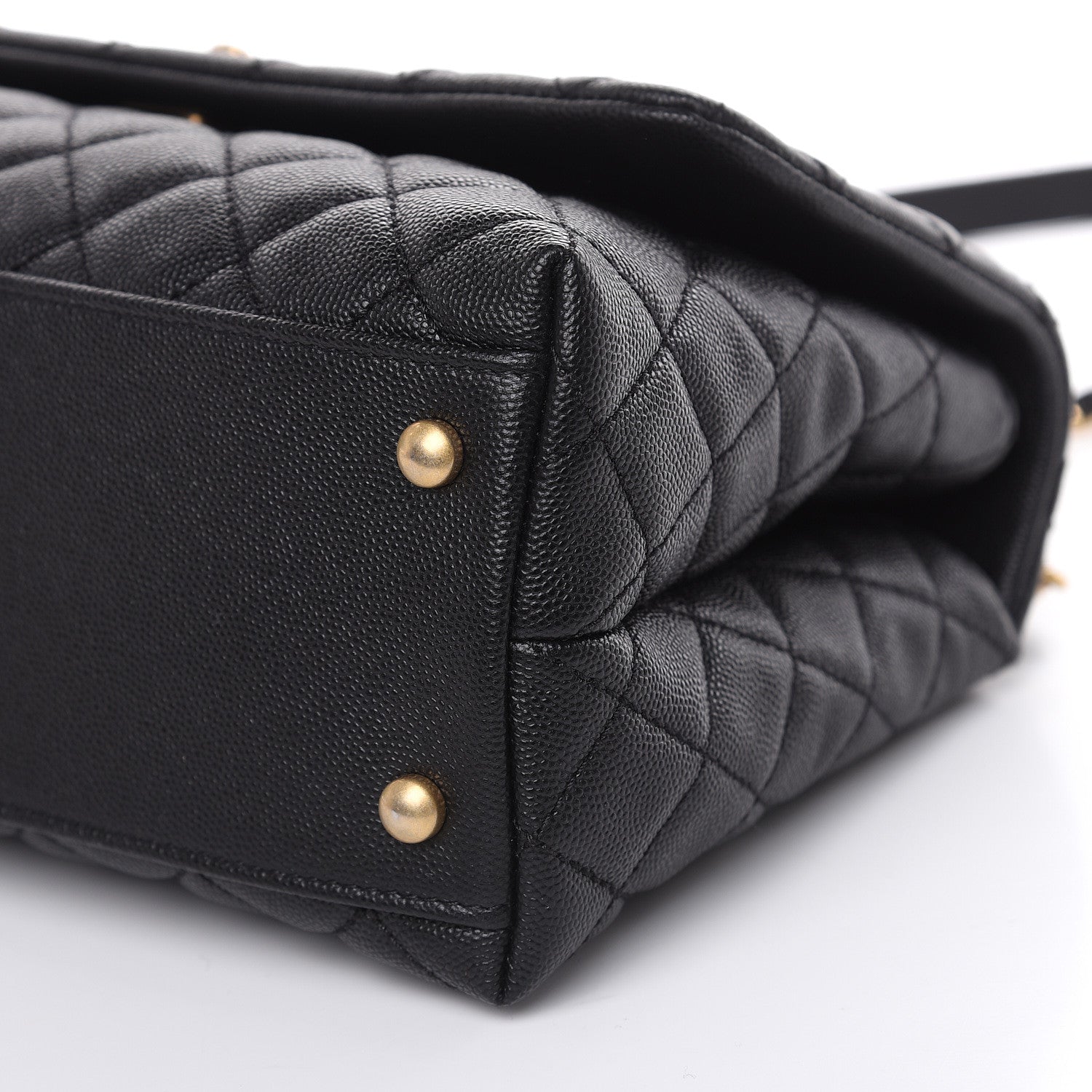 Chanel Caviar Lizard Embossed Quilted Small Coco Handle Flap Black 9 of 10