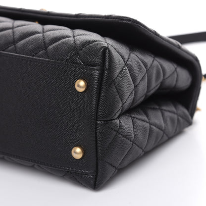Chanel Caviar Lizard Embossed Quilted Small Coco Handle Flap Black 9 of 10