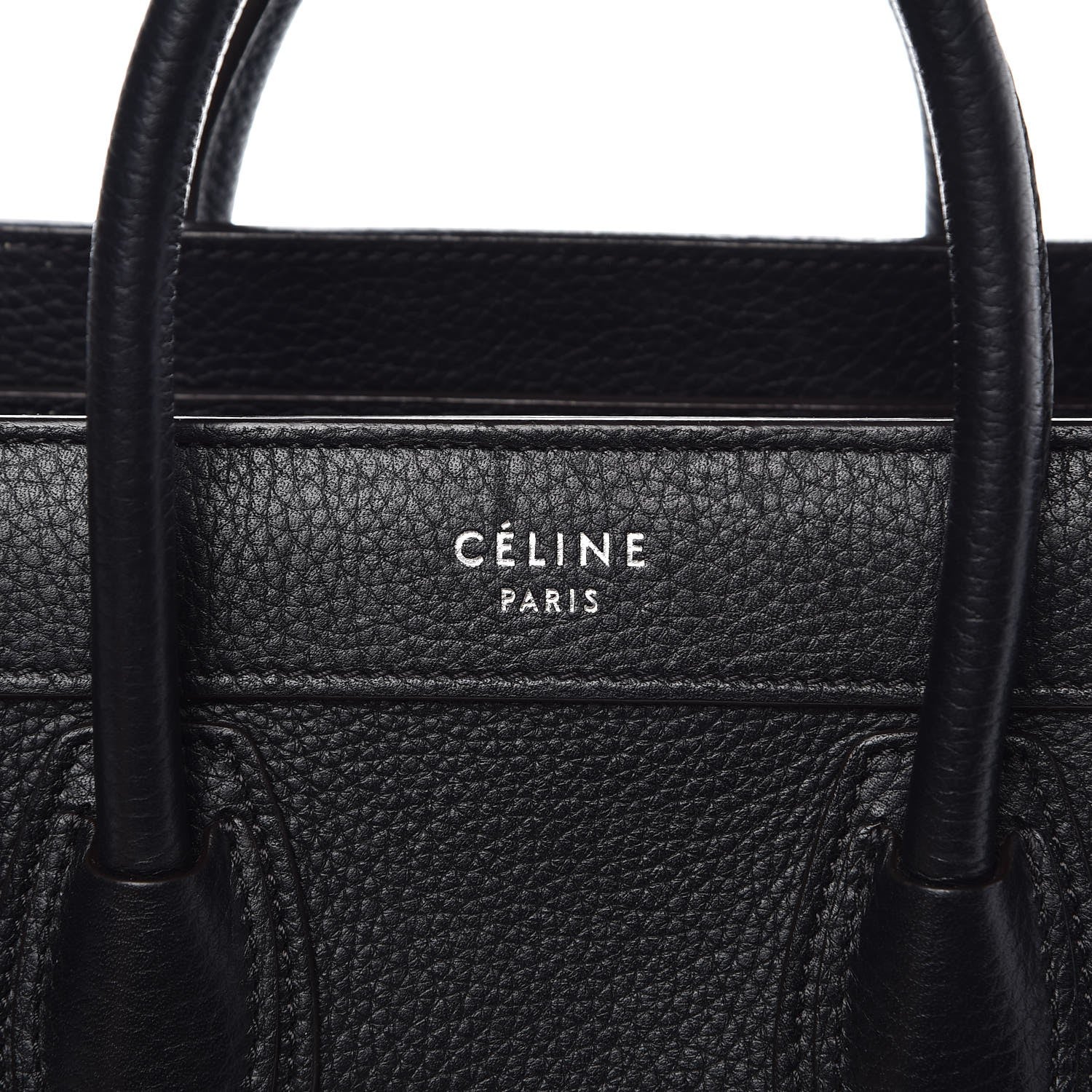 Celine Drummed Calfskin Nano Luggage Black 6 of 10