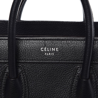 Celine Drummed Calfskin Nano Luggage Black 6 of 10