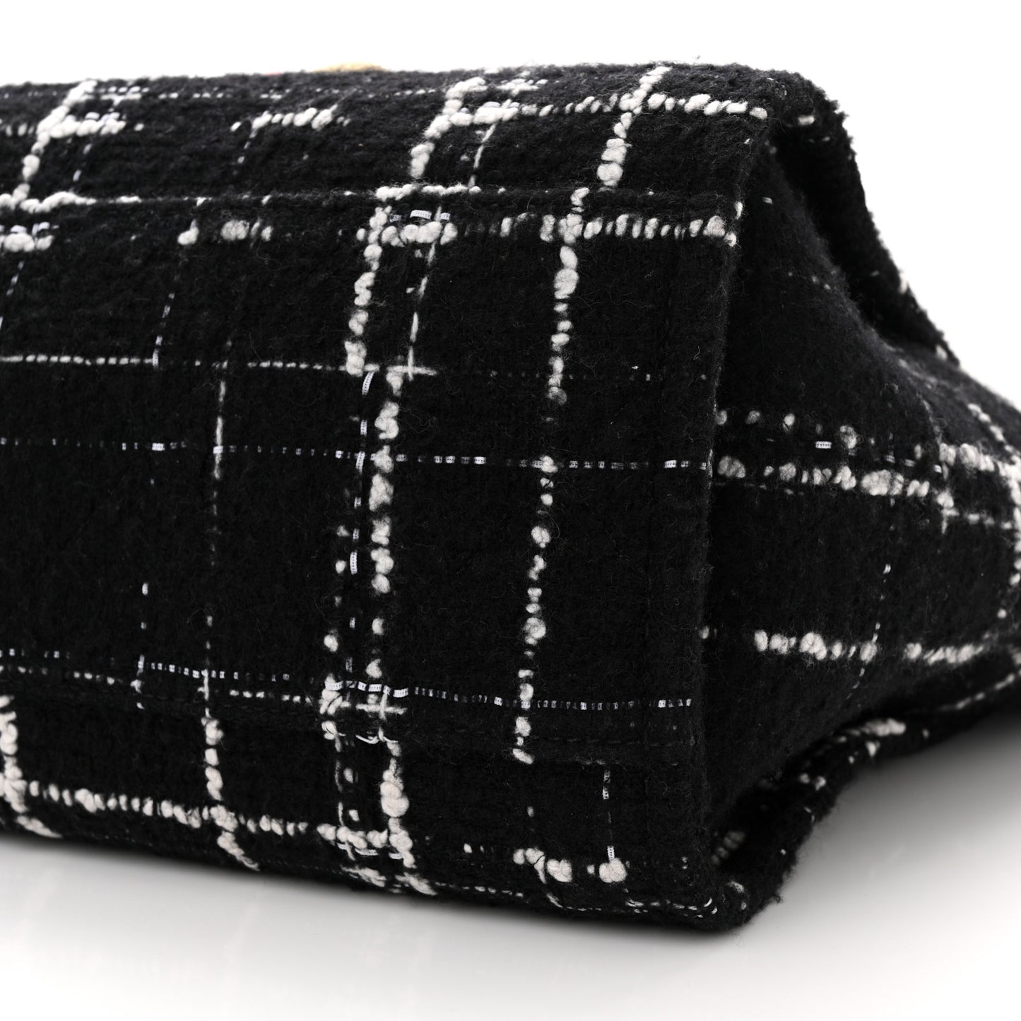 Tweed Medium Deauville Tote Black White Multicolor