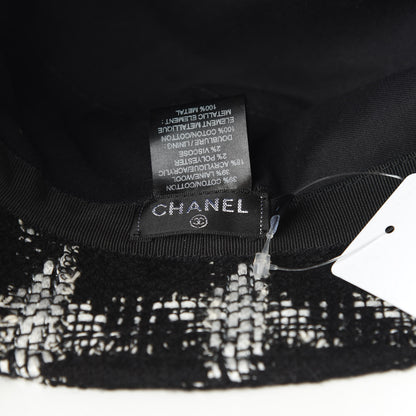 Chanel Tweed Bucket Hat M Black White 6 of 7