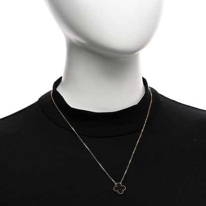 Van Cleef & Arpels 18K Yellow Gold Black Onyx Vintage Alhambra Pendant Necklace 2 of 5