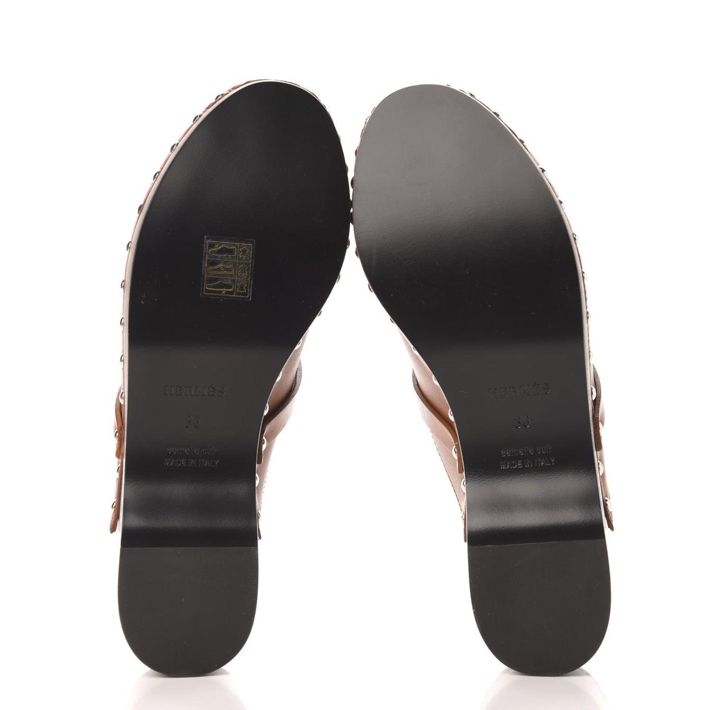 Heritage Calfskin Carlotta Mules 36 Naturel