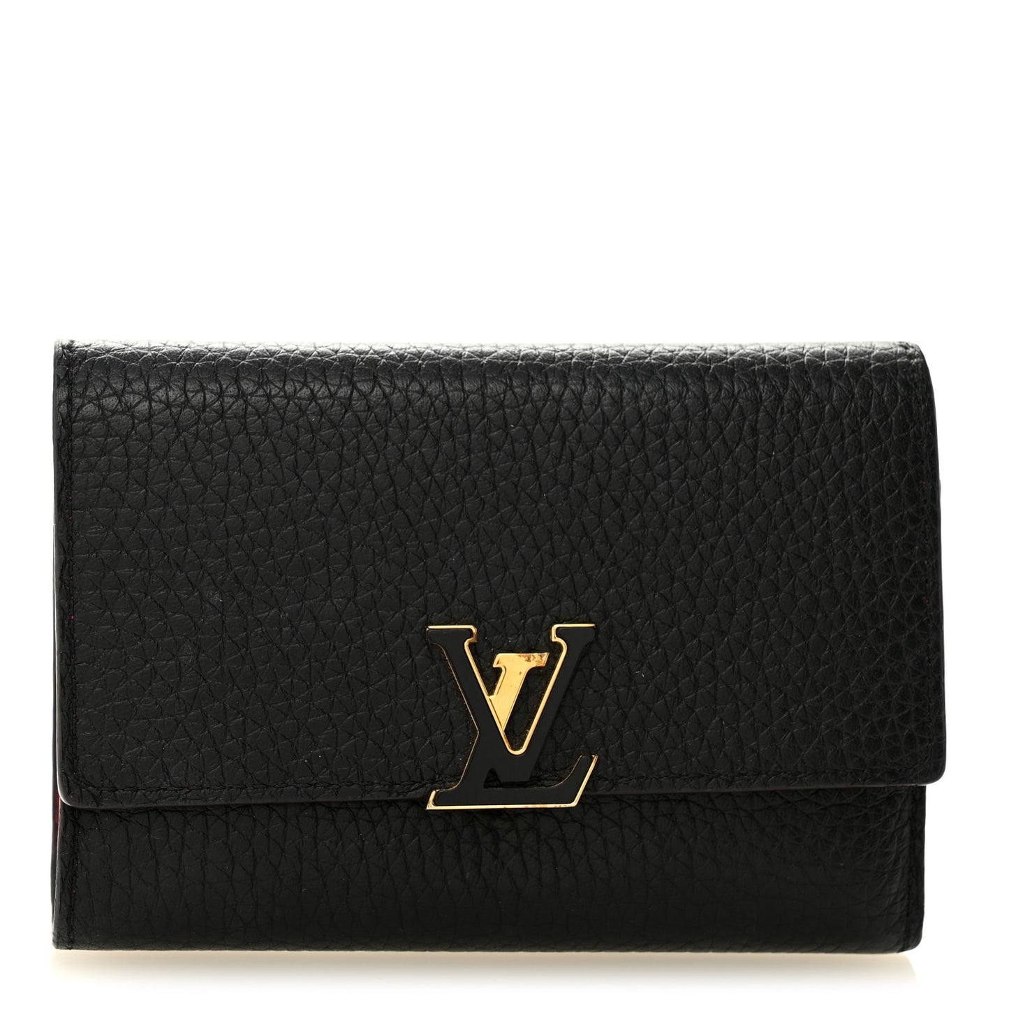 Taurillon Capucines Compact Wallet Black