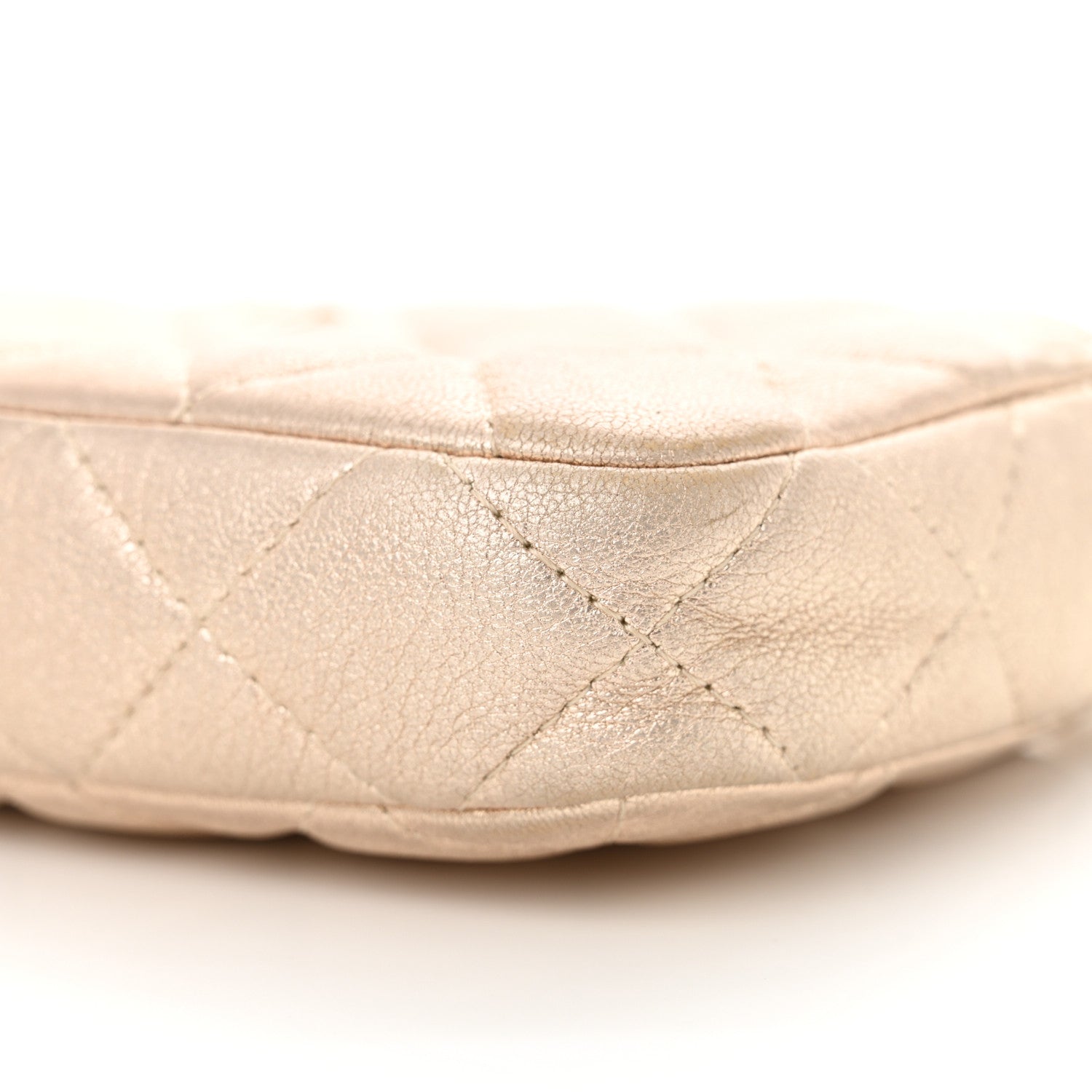 Chanel Metallic Lambskin Quilted Small Clutch With Chain Gold 11 of 13