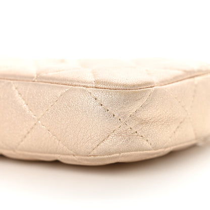 Chanel Metallic Lambskin Quilted Small Clutch With Chain Gold 11 of 13